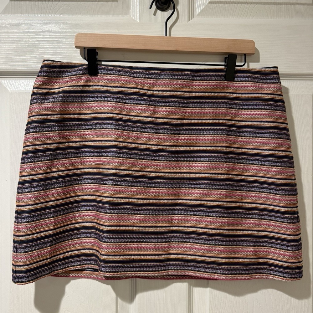 Trina Turk 12 Rico Mini Skirt Striped Woven Metallic Lined USA Party Y2K Global